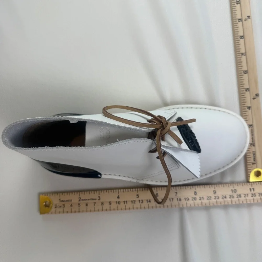 Clarks Originals Desert Boot White Black Dipped Patent Leather Chukka US 7M UK6G